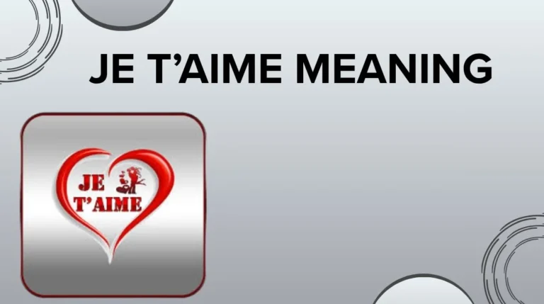 Je T’aime Meaning